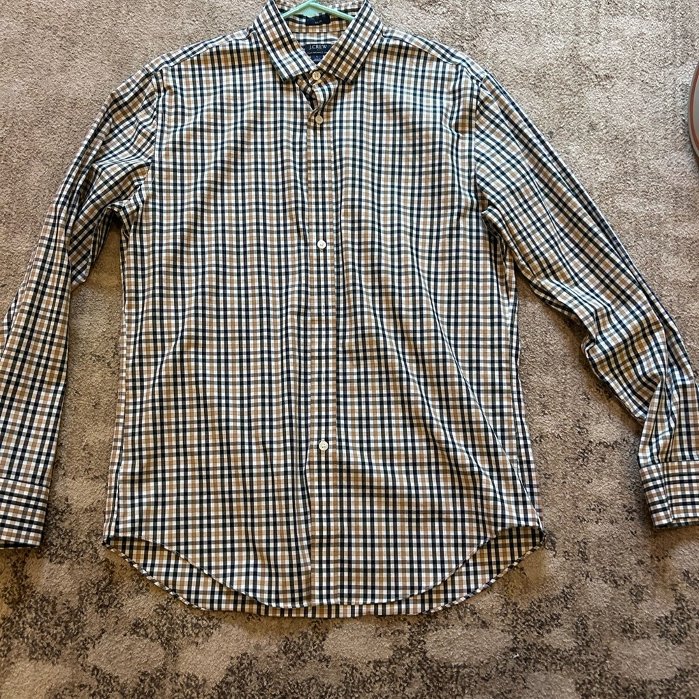 J. Crew Men's Large Slim Fit Large Long Sleeve Button Down Plaid Shirt